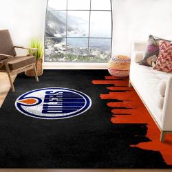 Edmonton Oilers Skyline Nfl Logo Area Rug For Gift Living Room Rug Us