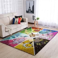 Eevee Pokemon Area Rug Living Room Rug Home Decor Geeky Carpet Floor Decor