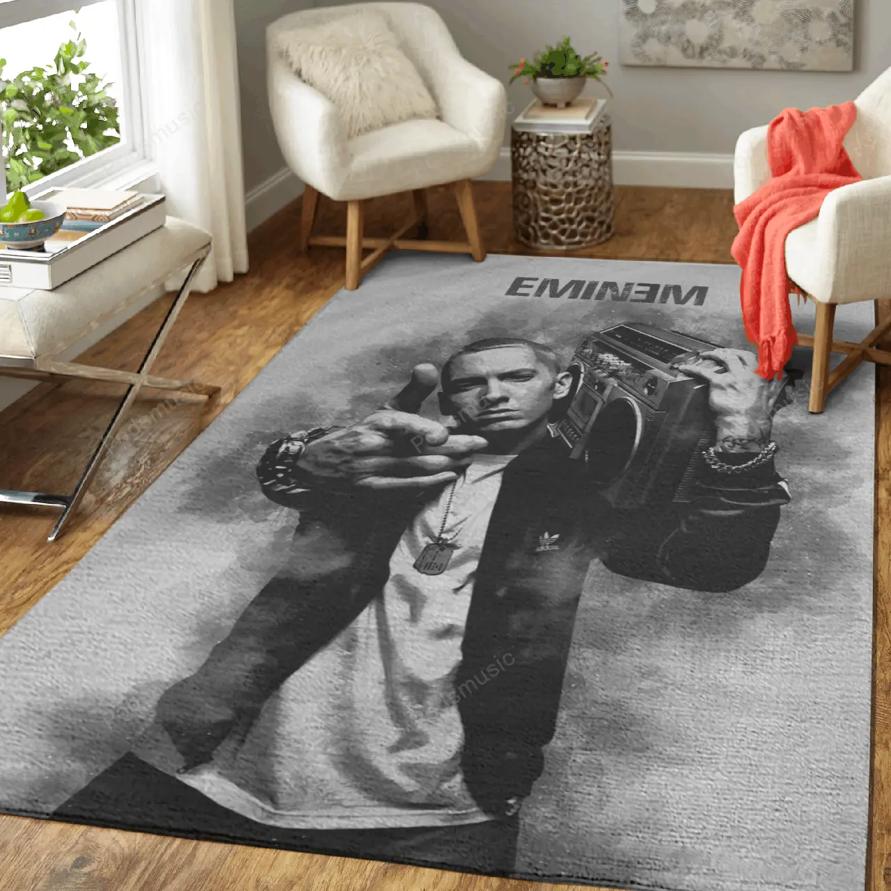 Eminem Encore Music Monochrome Art For Fans Area Rug Living Room Carpet Rug Regtangle Carpet Floor Decor Home Decor