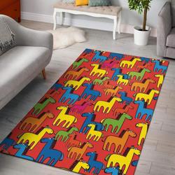 Equestrian Colorful Pattern Print Area Rug Living Room Rug Home Decor