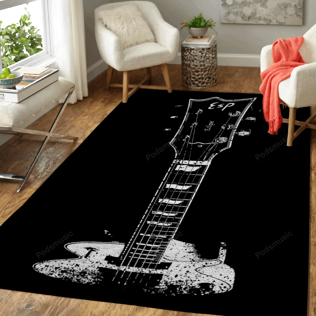 Esp Eclipse Guitars Music Art For Fans Area Rug Living Room Carpet Rug Regtangle Carpet Floor Decor Home Decor
