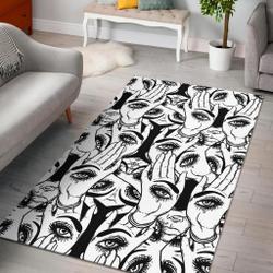 Evil Eye Hamsa Hand Pattern Print Area Rug Living Room Rug Home Decor