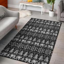 Fairisle Polar Bear Christmas Pattern Print Area Rug Living Room Rug Home Decor