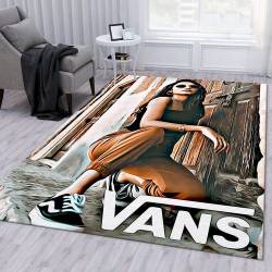 Fashion Girl Vans Rug Living Room Rug Christmas Gift Us Decor Fashion