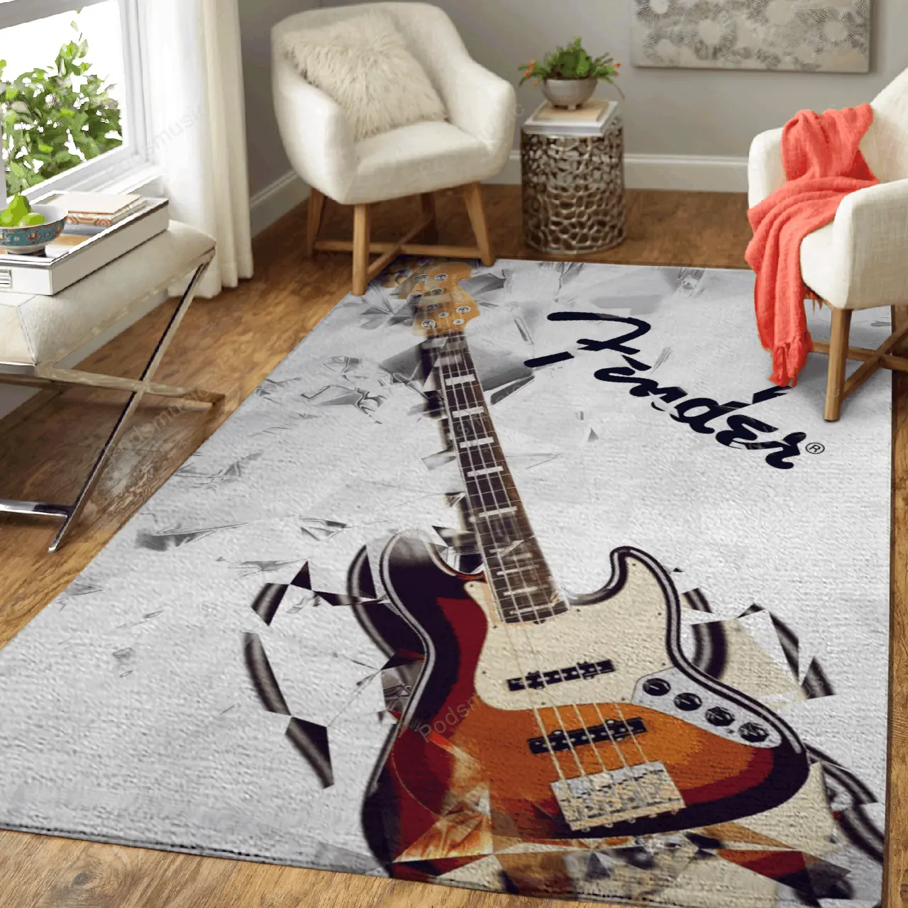 Fender Bass Jazz Music Art Studio Art For Fans Area Rug Living Room Carpet Rug Regtangle Carpet Floor Decor Home Decor