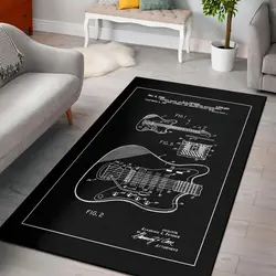 Fender Guitar Instrument Area Rug Living Room Rug Home Decor Gift For Fans Home Decor