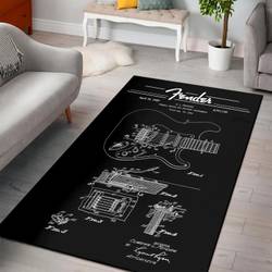 Fender Tremolo Patent Area Rug Living Room Rug Home Decors Bedroom Floor Decor