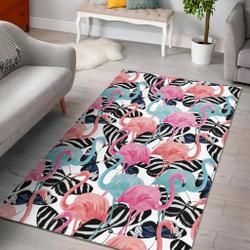 Flamingo Butterfly Hawaiian Tropical Pattern Print Area Rug Living Room Rug Home Decor