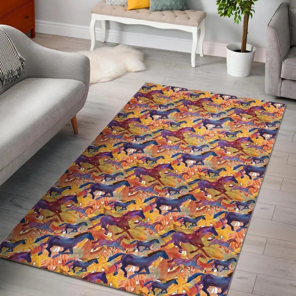 Floral Red Poppy Pattern Print Area Rug Living Room Rug Home Decor