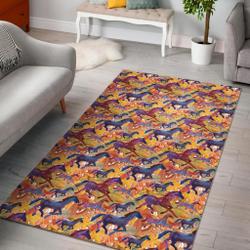 Floral Red Poppy Pattern Print Area Rug Living Room Rug Home Decor