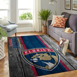 Florida Panthers Nhl Rugs Skull Flower Style Living Room Regtangle Carpet