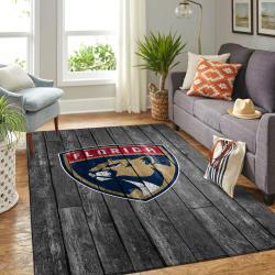 Florida Panthers Nhl Grey Rug Wooden Style Living Room Regtangle Carpet