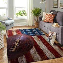 Football Ball On American Flag Area Rug Living Room Rug Home Decor Fbaf190827 Ofd