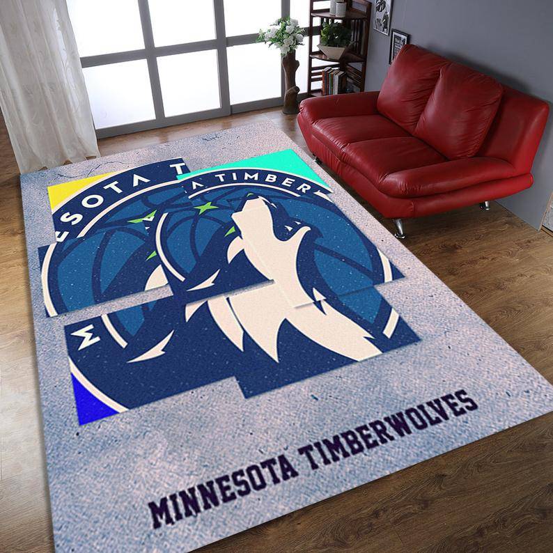 NBA Minnesota Timberwolves Basketball Living Room Rug Home Decor Area Rug