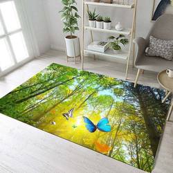 Forest Butterflies Sunlight Dhc04100059Mdr Rug Living Room Rug Home Decor