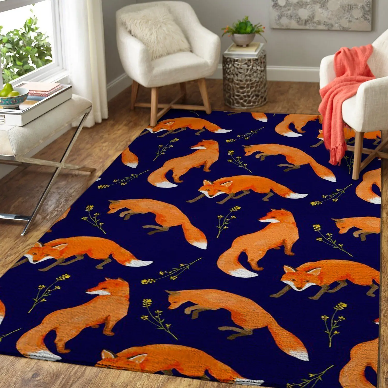 Fox Area Rug 1910161 Ofd Area Rug Living Room Carpet Rug Regtangle Carpet Floor Decor Home Decor