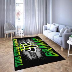 Fox Racing Motorcycle Area Rug This House Runs On Braaap Living Room Carpet Rug Regtangle Carpet Floor Decor Home Decor