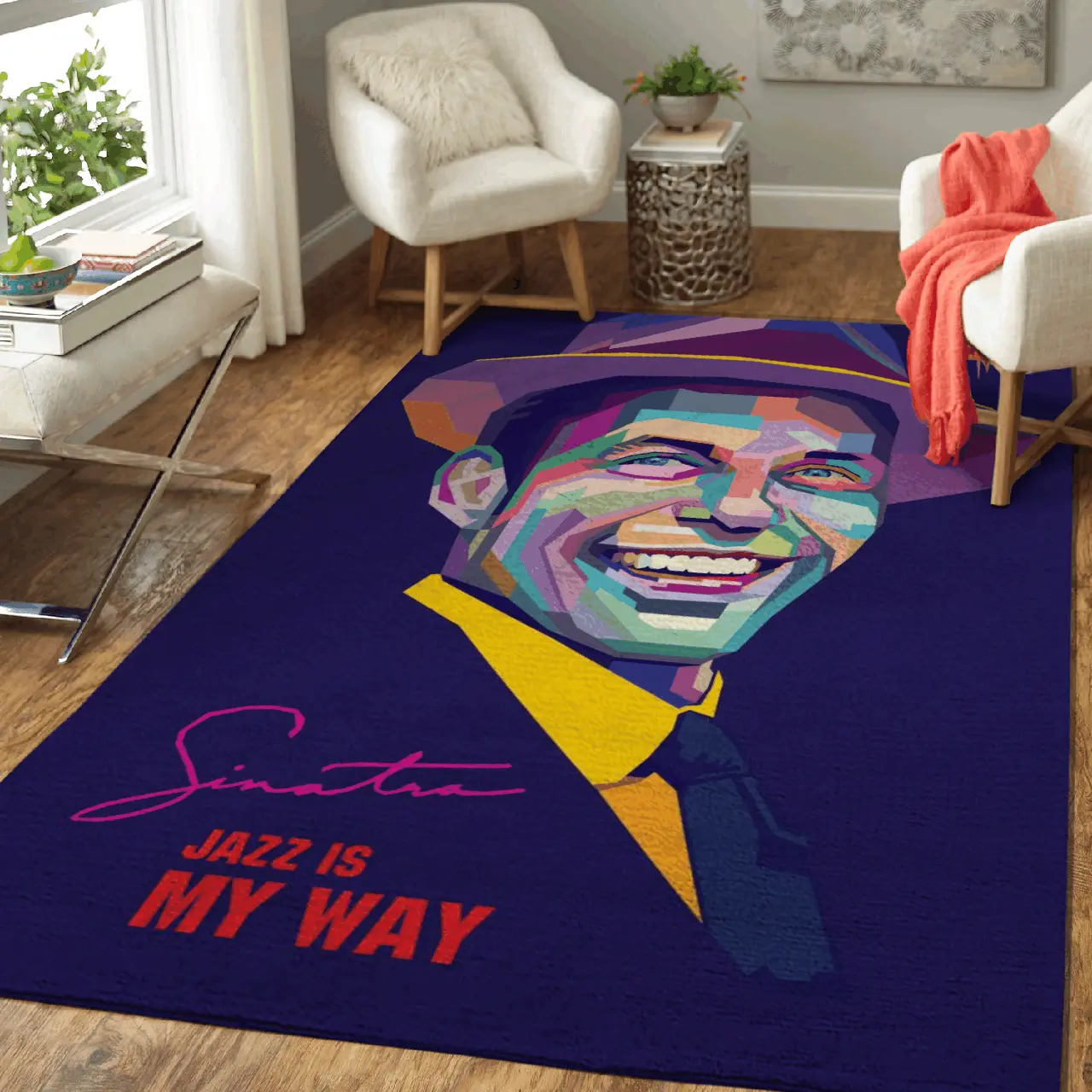 Francis Albert Sinatra Jazz Is My Way Pop Art Area Rug Area Rug Living Room Carpet Rug Regtangle Carpet Floor Decor Home Decor