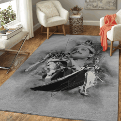 Freddie Mercuri Lowpolyart Music Monochrome Art For Fans Area Rug Living Room Carpet Rug Regtangle Carpet Floor Decor Home Decor