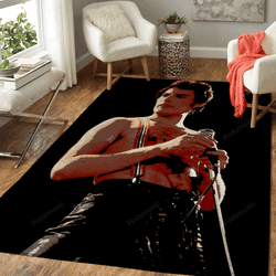 Freddie Mercury Cool Gaze Music Legend Art For Fans Area Rug Living Room Carpet Rug Regtangle Carpet Floor Decor Home Decor