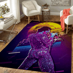 Freddie Mercury In Rock Artwork Music Synthwave 80S Art For Fans Area Rug Living Room Carpet Rug Regtangle Carpet Floor Decor Home Decor