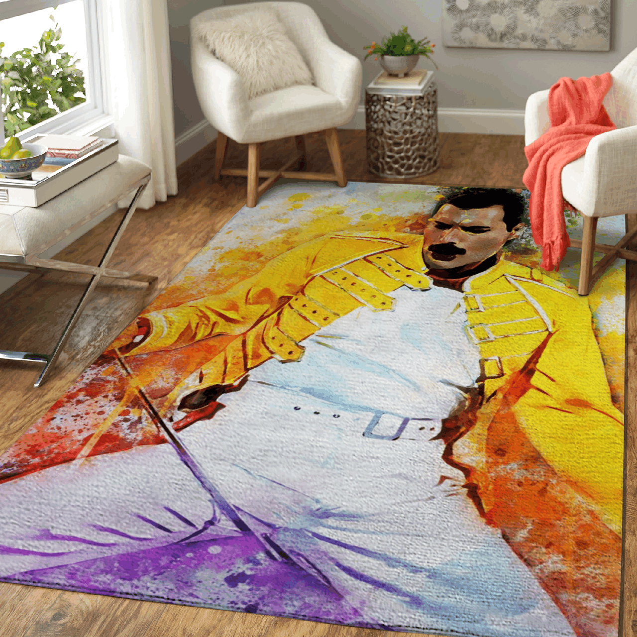Freddie Mercury Queen Band Pop Art For You Lovers Of Queen Area Rug Rug Regtangle Carpet Floor Decor Home Decor