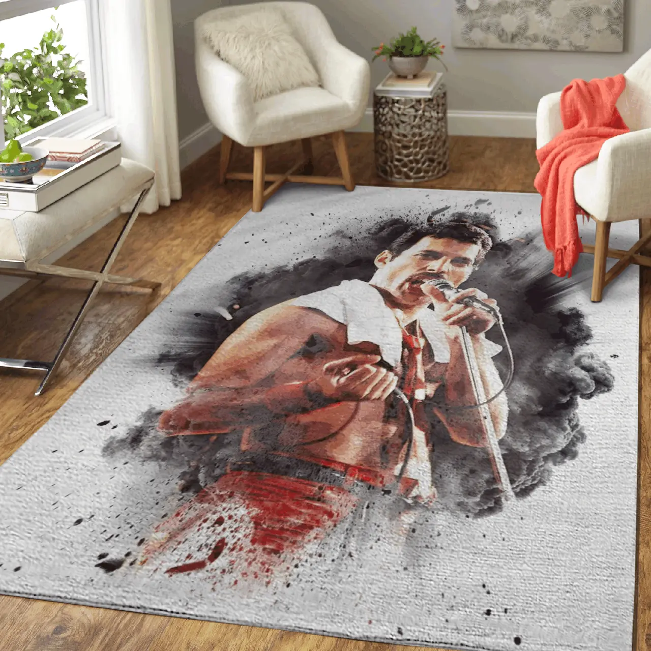 Freddie Mercury Queen British Rock Band For Queen Fans Area Rug Area Rug Living Room Carpet Rug Regtangle Carpet Floor Decor Home Decor