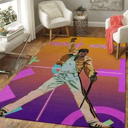 Freddie Mercury Queen British Rock Band Pop Art Area Rug Area Rug Living Room Carpet Rug Regtangle Carpet Floor Decor Home Decor