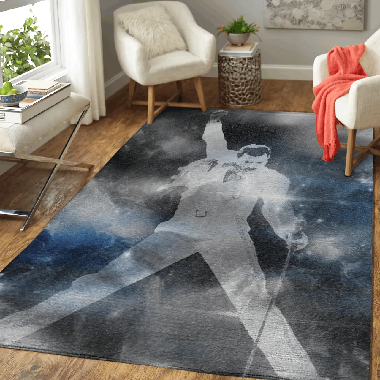 Freddie Mercury Queen Rock Band Art For Fans Area Rug Area Rug Living Room Carpet Rug Regtangle Carpet Floor Decor Home Decor