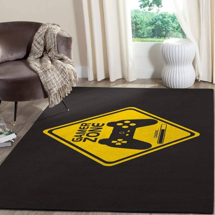 Gamer Area Rug Living Room Rug Home Decor Gaming Gfd In Black And Yellow 02114