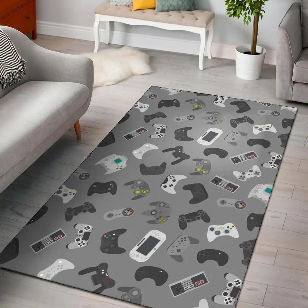 Gaming Joystick Print Pattern Area Rug Area Rug Living Room Carpet Rug Regtangle Carpet Floor Decor Home Decor