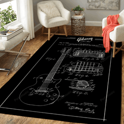 Gibson Les Paul Patent Guitars Music Art For Fans Area Rug Living Room Carpet Rug Regtangle Carpet Floor Decor Home Decor