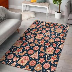 Gingerbread Man Chirstmas Pattern Print Area Rug Living Room Rug Home Decor