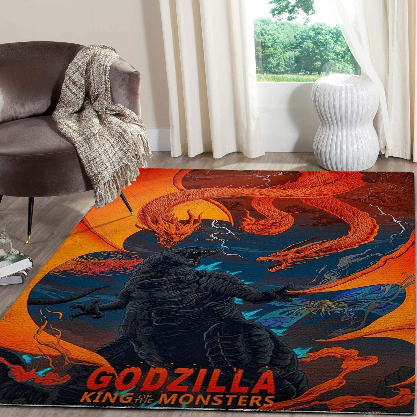 Godzilla Area Rug Christmas Gift Movie Carpet Rug Regtangle Decor V5619