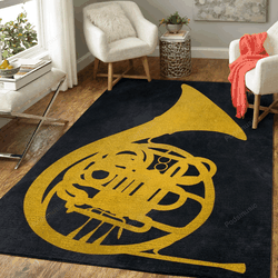 Gold French Horn Music Art For Fans Area Rug Living Room Carpet Rug Regtangle Carpet Floor Decor Home Decor