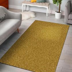 Gold Glitter Star Print Pattern Area Rug Living Room Rug Home Decor