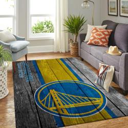 Golden State Warriors Nba Wooden Style Living Room Carpet Rug Regtangle Carpet