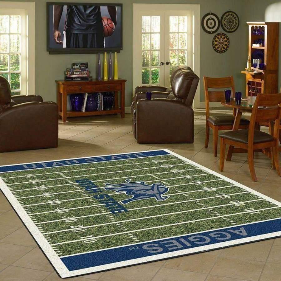 Utah State Aggies Football Team Logo Carpet Rug Living Room 200225036 1