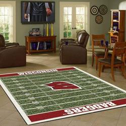 Wisconsin University Football Field Rug Football NCAA Team Logo Carpet Rug Living Room 200225044