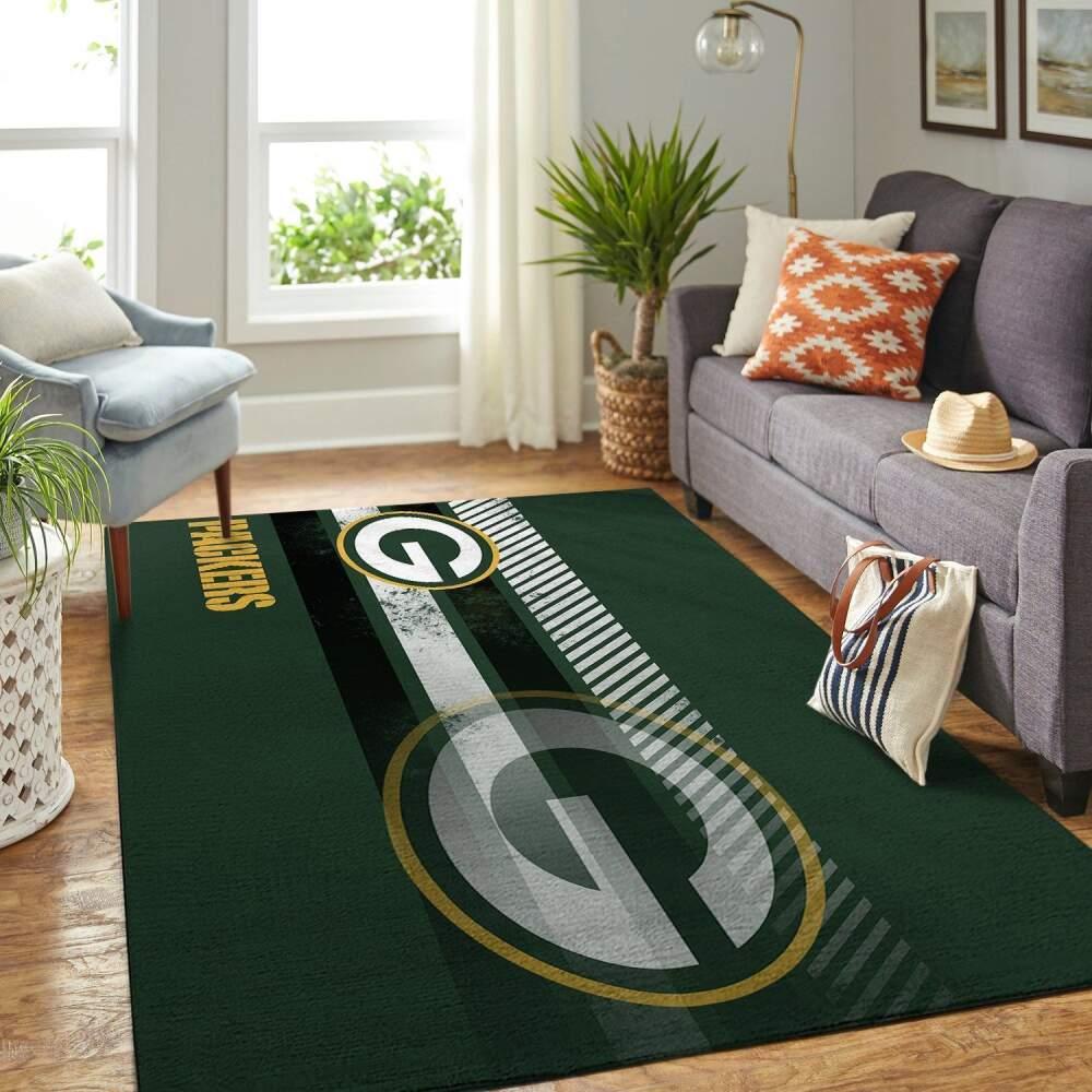 Green Bay Packers Nfl Living Room Carpet Team Logo Sports Rug Regtangle Carpet