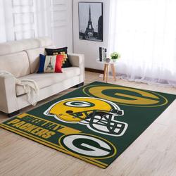 Green Bay Packers Nfl Team Logo Helmet Rectangle Rug Living Room Carpet