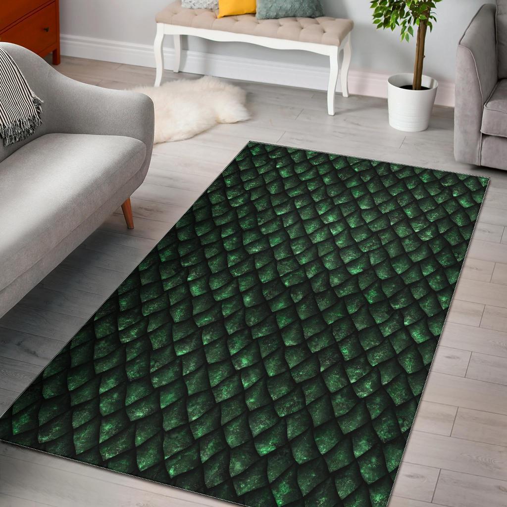 Green Egg Skin Dragon Pattern Print Area Rug Living Room Rug Home Decor