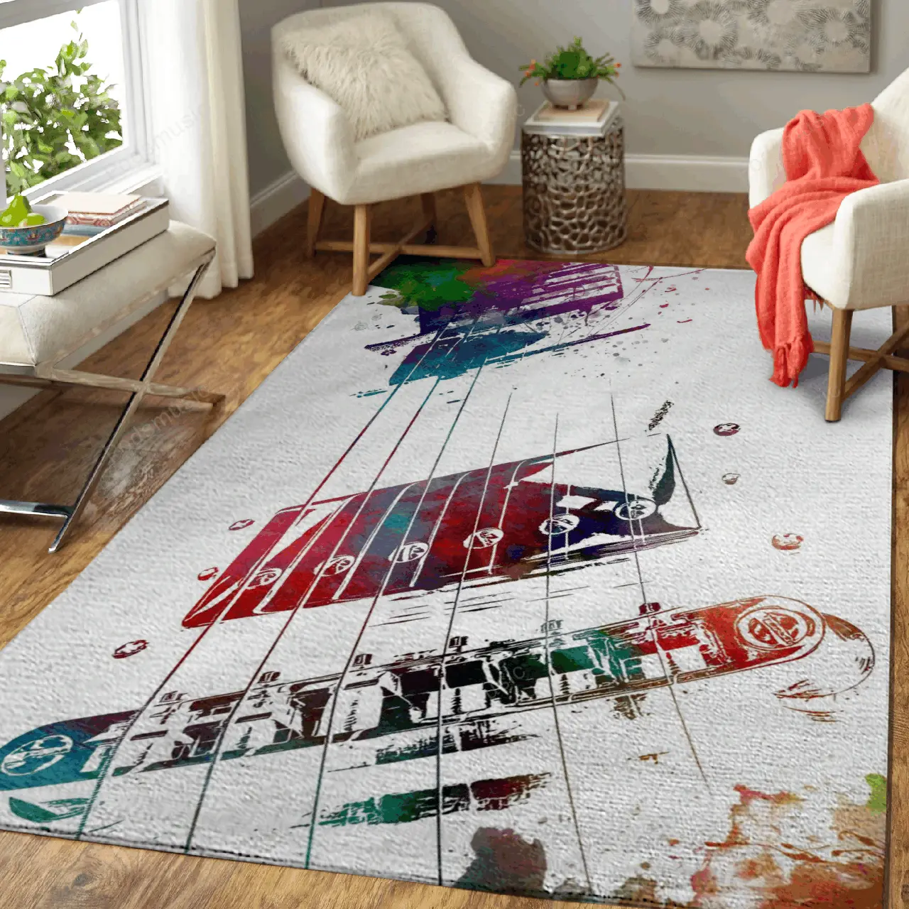 Guitar 13 Music Art For Fans Area Rug Living Room Carpet Rug Regtangle Carpet Floor Decor Home Decor