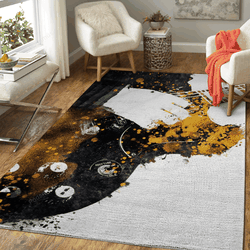 Guitarist Music Gold And Black Art For Fans Area Rug Living Room Carpet Rug Regtangle Carpet Floor Decor Home Decor