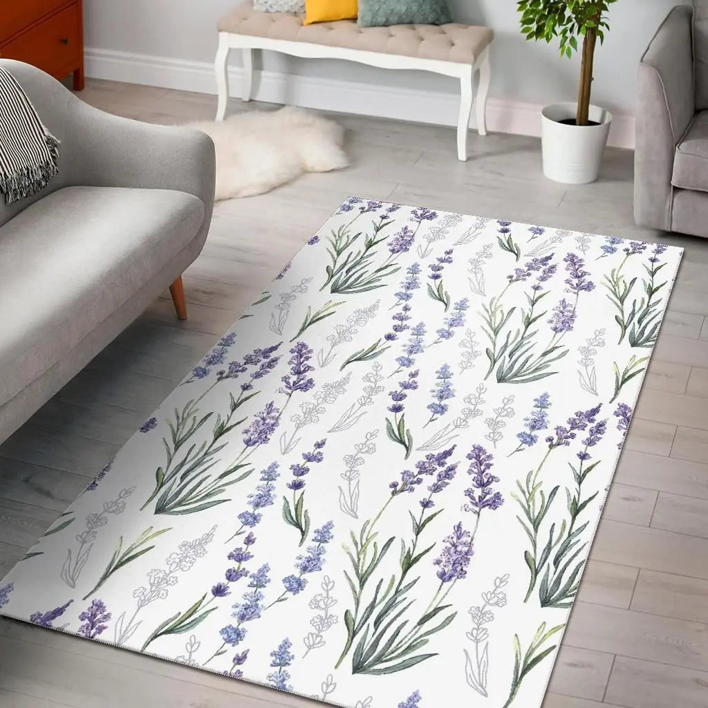 Hand Painting Watercolor Lavender Dhcdhc Dt1910 Rug Living Room Rug Home Decor