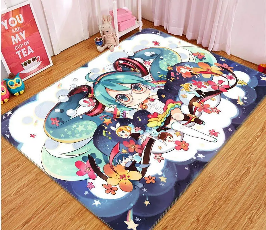 Hatsune Miku Anime 4 Area Rug Living Room And Bed Room Rug Rug Regtangle Carpet Floor Decor Home Decor