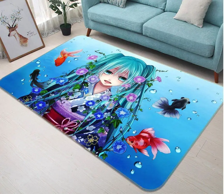 Hatsune Miku Anime 62 Area Rug Living Room And Bed Room Rug Rug Regtangle Carpet Floor Decor Home Decor