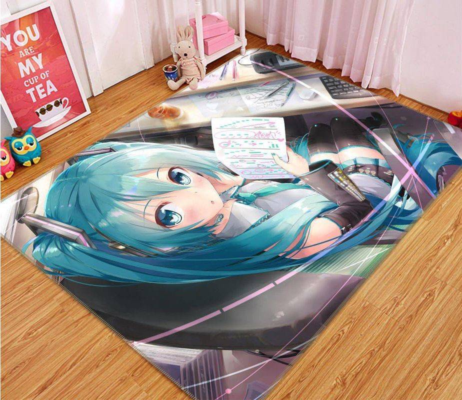 Hatsune Miku Anime 82 Area Rug Living Room And Bed Room Rug Rug Regtangle Carpet Floor Decor Home Decor