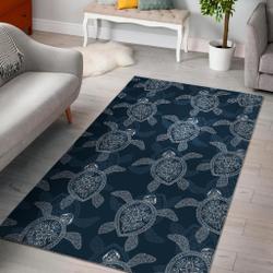 Hawaiian Blue Sea Turtle Pattern Print Area Rug Living Room Rug Home Decor