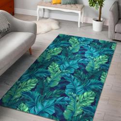 Hawaiian Tropical Palm Leaves Pattern Print Area Rug Living Room Rug Home Decor